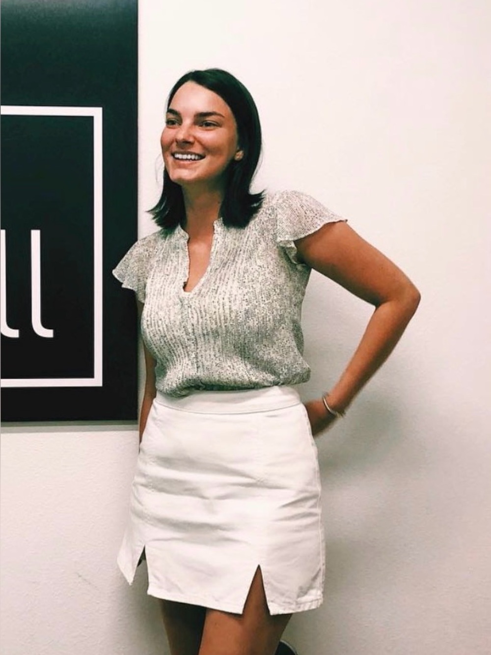 ASOS white Mini Skirt with Front Slits
